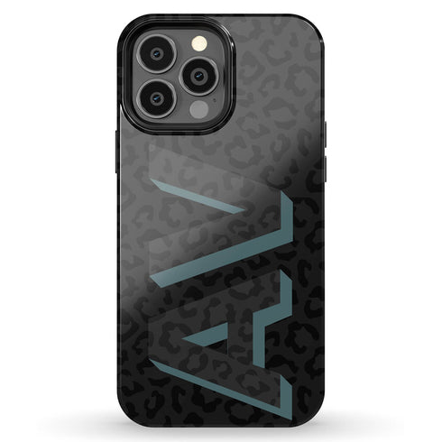 3D Initials Dark Leopard iPhone Case - Vertical